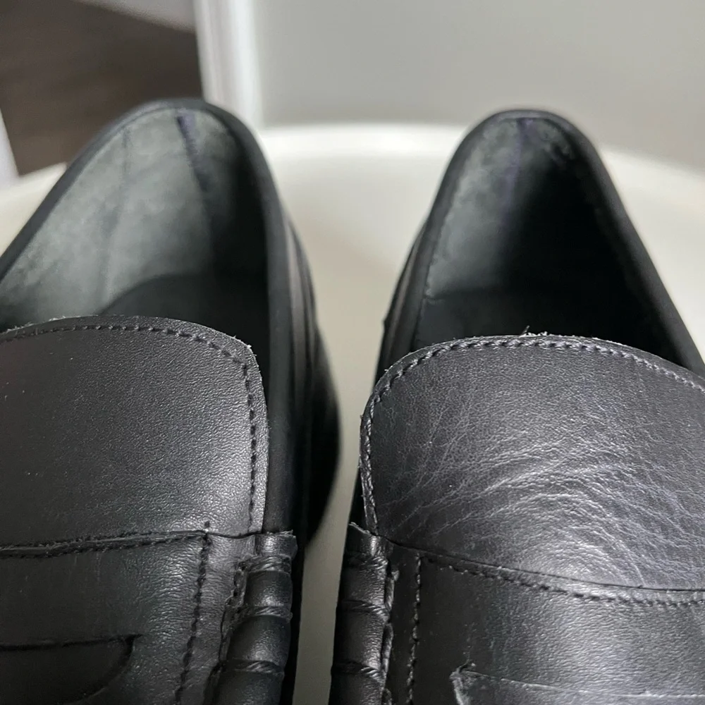 Hitchcock Black Leather Men’s Shoes Slip On Wide 3E Size 10